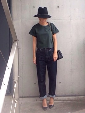 「rag & bone（ラグアンドボーン）のアイテム（帽子）」を使った、HANAKOSUGAさん（レディース・158cm）の秋コーディネート