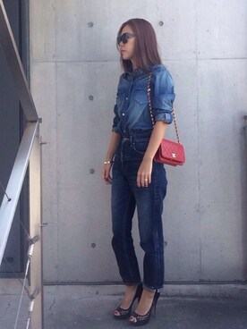 「AZUL ENCANTO（アズールエンカント）のアイテム（シャツ/ブラウス）」を使った、HANAKOSUGAさん（レディース・158cm）の冬コーディネート