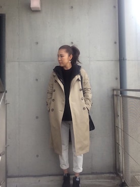 「Saint Laurent（サンローラン）のアイテム」を使った、HANAKOSUGAさん（レディース・158cm）の冬コーディネート