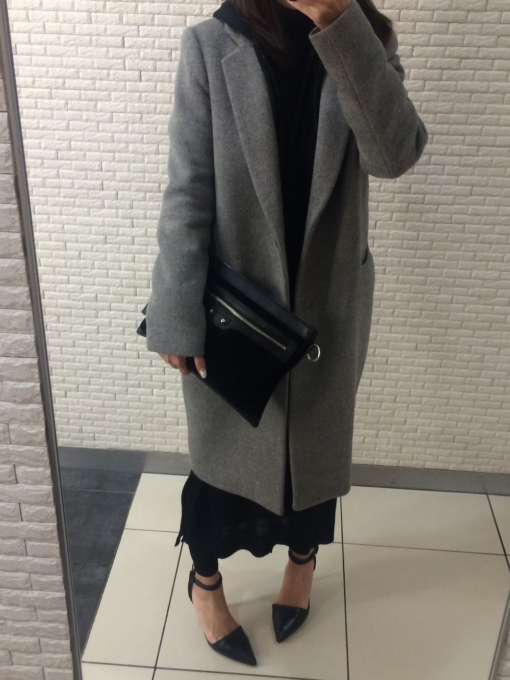 ENFOLDのチェスターコート（グレー系）を使った人気ファッション