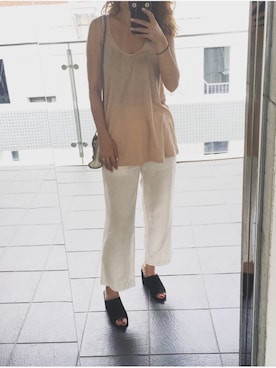 「HELMUT LANG（ヘルムートラング）のアイテム」を使った、HANAKOSUGAさん（レディース・158cm）の夏コーディネート