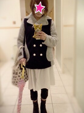 「FRAPBOIS」｜「アイテム（ピーコート）」を使った、ひかる(Hikaru☆)さん（レディース・157cm）の秋コーディネート