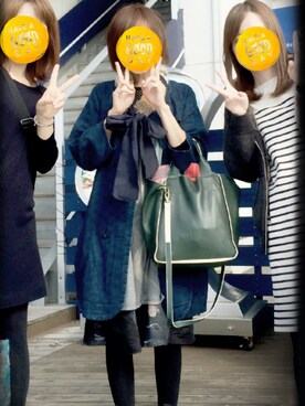 「柄×柄」｜「アイテム（トレンチコート）」を使った、ひかる(Hikaru☆)さん（レディース・157cm）の秋コーディネート