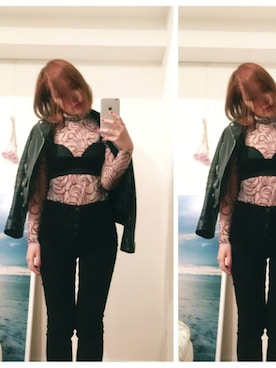 「Saint Laurent（サンローラン）のアイテム（ジャケット/アウター）」を使った、sébuhirokoさん（レディース・161cm）の春コーディネート