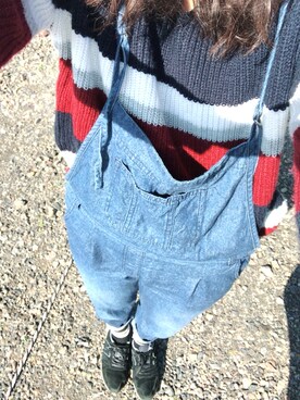 「ARROW（アロー）のアイテム（サロペット/オーバーオール）」を使った、あーちゃんさん（レディース・163cm）の秋コーディネート