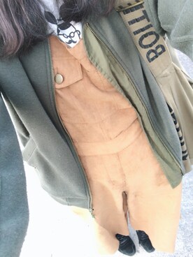 「ARROW（アロー）のアイテム（オールインワン・サロペット）」を使った、あーちゃんさん（レディース・163cm）の秋コーディネート