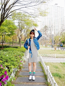 「Steve J ＆Yoni P（スティーブジェイアンドヨニピー）のアイテム」を使った、Leegayoungさん（レディース・162cm）の秋コーディネート