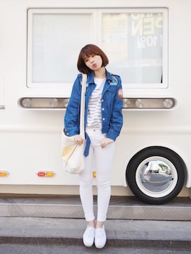 「Steve J ＆Yoni P（スティーブジェイアンドヨニピー）のアイテム」を使った、Leegayoungさん（レディース・162cm）の秋コーディネート