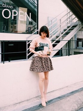 「skirt」｜「アイテム（スウェット）」を使った、Leegayoungさん（レディース・162cm）の秋コーディネート