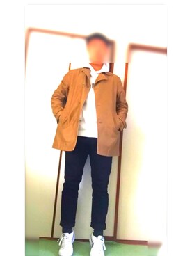 「アイテム（ステンカラーコート）」を使った、RYOさん（メンズ・172cm・10代）の秋コーディネート