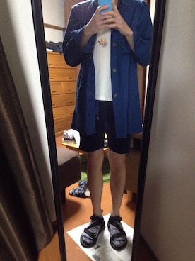 「アイテム（レッグウェア、ブルー系）」を使った、たいじさん（メンズ・175cm）の春コーディネート