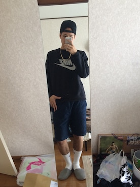 「BEAMS HEART（ビームスハート）のパンツ（その他パンツ、ブルー系）」を使った、naokiさん（メンズ・180cm）の春コーディネート