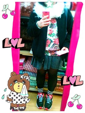 「one after another NICE CLAUP（ワンアフターアナザーナイスクラップ）のアイテム（スタジャン）」を使った、rinaさん（レディース・153cm）の冬コーディネート