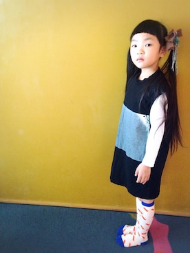 「gomme（ゴム）のアイテム」を使った、meiさん（キッズ・110cm）の秋コーディネート