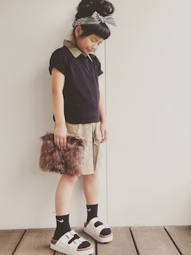 「厚底」｜meiranさん（キッズ・127cm）の夏コーディネート