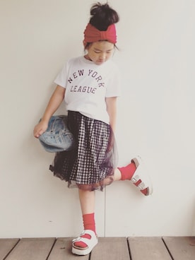 「厚底」｜meiranさん（キッズ・127cm）の夏コーディネート