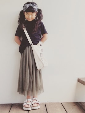 「厚底」｜meiranさん（キッズ・127cm）の夏コーディネート