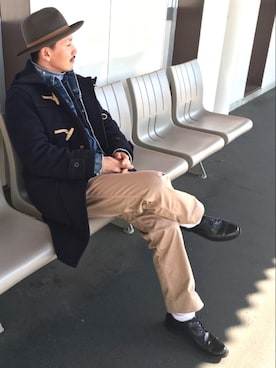 「united arrows」｜「アイテム（ダッフルコート）」を使った、Yu Sasugaさん（メンズ・165cm）の春コーディネート