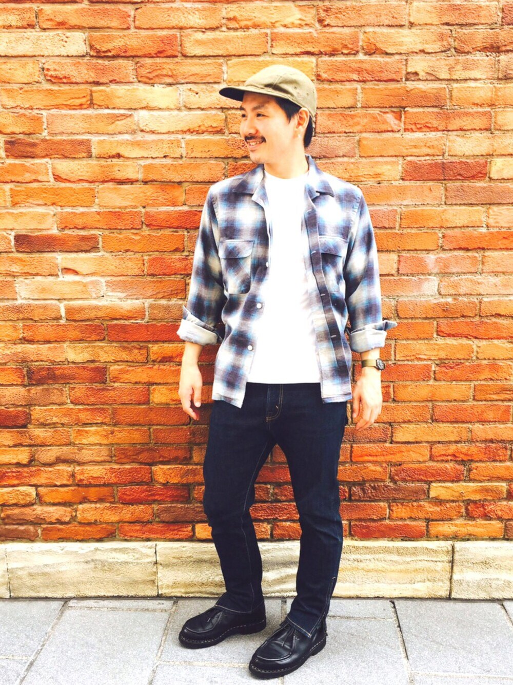 「ユナイテッドアローズ、ユナイテッドアローズ＆サンズ、united arrows、UNITED ARROWS & SONS、カジュアル、大宮」｜「Parabootの＜Paraboot（パラブーツ）＞ UA別注 GRAIN MILLY　Э（ブーツ、ブラック系）」を使った、Yu Sasugaさん（メンズ・165cm）の秋コーディネートの1枚目の写真