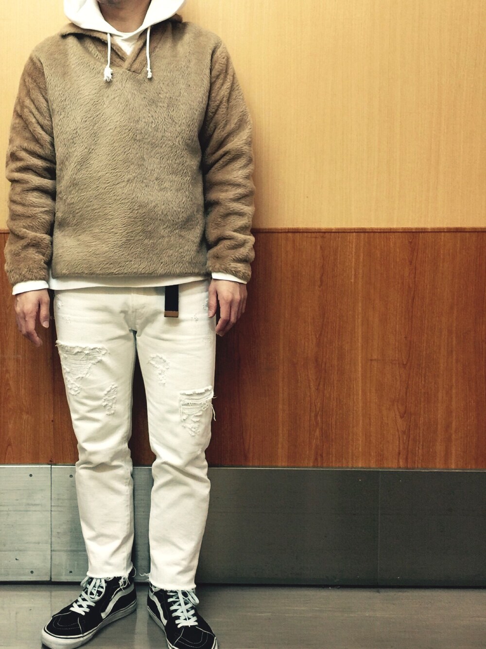 「ユナイテッドアローズ、ユナイテッドアローズ＆サンズ、unitedarrowsandsons、united arrows、大宮」｜「VANSのアイテム（スニーカー、ブラック系）」を使った、Yu Sasugaさん（メンズ・165cm）の冬コーディネートの1枚目の写真