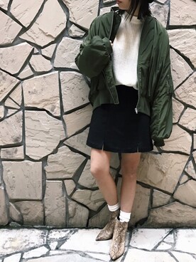 「murua」｜「アイテム（ブーティ）」を使った、nico☻さん（レディース・160cm）の秋コーディネート