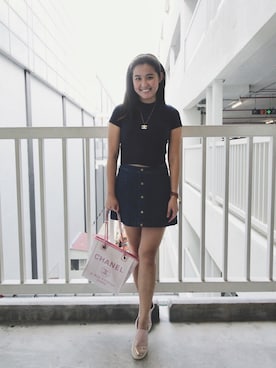「zaloramy」｜「アイテム（ハンドバッグ）」を使った、June Tangさん（レディース・160cm）の春コーディネート