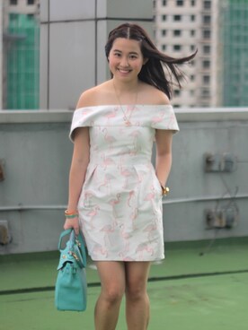 「zaloramy」｜「アイテム（ハンドバッグ）」を使った、June Tangさん（レディース・160cm）の春コーディネート