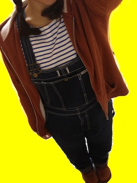 「blue」｜「アイテム（サロペット/オーバーオール）」を使った、kinokoさん（レディース・163cm）の秋コーディネート