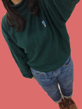 「ハーフアップ」｜「アイテム（ブルゾン）」を使った、kinokoさん（レディース・163cm）の冬コーディネート