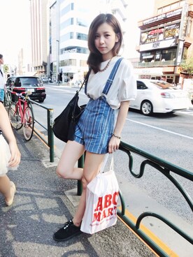 「dazzlin（ダズリン）のアイテム（サロペット/オーバーオール）」を使った、Kimyさん（レディース・163cm）の夏コーディネート