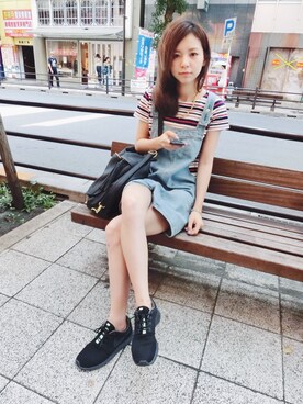 「179/WG NICOLE CLUB（イチナナキュウ/ダブルジー）のアイテム（サロペット/オーバーオール）」を使った、Kimyさん（レディース・163cm）の夏コーディネート