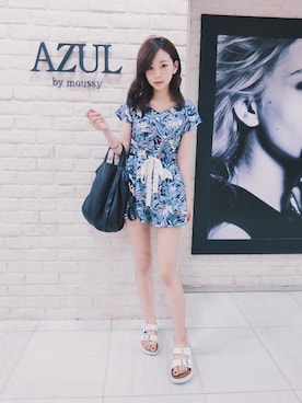 「dazzlin（ダズリン）のアイテム（つなぎ/オールインワン）」を使った、Kimyさん（レディース・163cm）の夏コーディネート