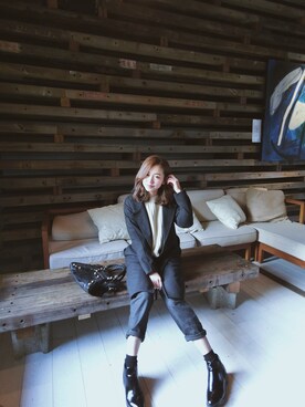 「MEIER.Q（マイヤーキュー）のアイテム（ダウンジャケット/コート）」を使った、Kimyさん（レディース・163cm）の冬コーディネート