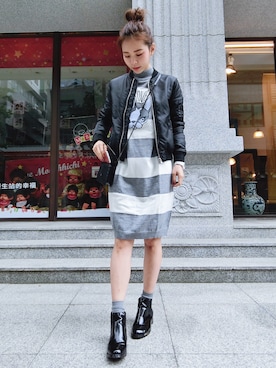 「LOVFEE（ラッフィ）のアイテム（ワンピース/ドレス）」を使った、Kimyさん（レディース・163cm）の冬コーディネート