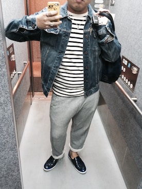 「JIMMY CHOO（ジミーチュウ）のアイテム（その他シューズ）」を使った、TOMOAKAさん（メンズ・171cm）の秋コーディネート