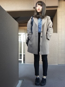 「オールスター」｜「アイテム（チェスターコート）」を使った、aiiiiiiさん（レディース・155cm）の秋コーディネート