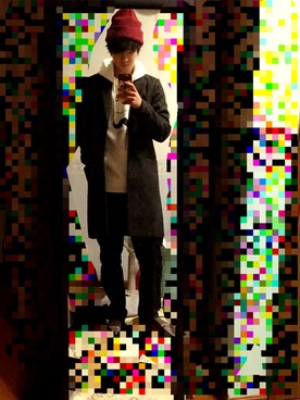 「BACK NUMBER（バックナンバー）のアイテム（チェスターコート）」を使った、ヾ(ﾟДﾟ*)ﾉｳｷｰさん（メンズ・165cm）の冬コーディネート