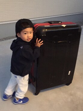 「アイテム（ナイロンジャケット）」を使った、けちゃっぷさん（キッズ・90cm）の秋コーディネート