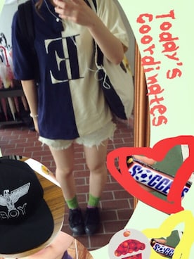 「ショーパン×スニーカー」｜「アイテム（トートバッグ）」を使った、kuraraさん（レディース・162cm）の夏コーディネート