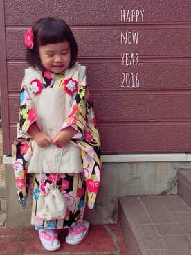 「お正月」｜まっちゃんさん（キッズ・90cm）の冬コーディネート