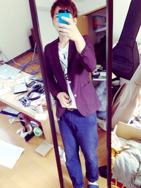 「COMME　CA COMMUNE（コムサコミューン）のアイテム（テーラードジャケット）」を使った、boorinさん（メンズ・168cm）の秋コーディネート