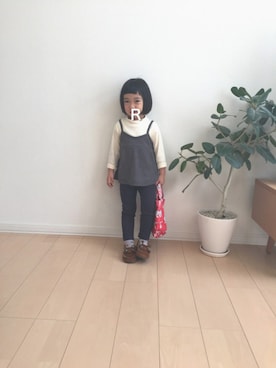 「Lisa Larson（リサラーソン）のアイテム（バッグ）」を使った、ao0227さん（キッズ・100cm）の秋コーディネート