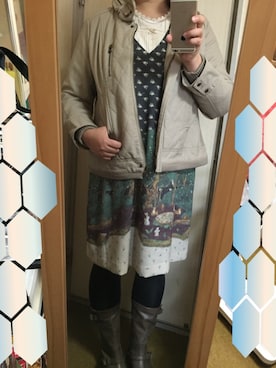 「大きいサイズ」｜「アイテム（ブルゾン）」を使った、あぷさん（レディース・166cm）の秋コーディネート