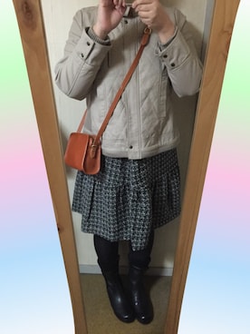 「大きいサイズ」｜「アイテム（ブルゾン）」を使った、あぷさん（レディース・166cm）の秋コーディネート
