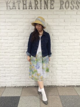 「KATHARINE ROSS（キャサリンロス）のアイテム（デニムジャケット）」を使った、Kana0806さん（レディース・151cm）の春コーディネート