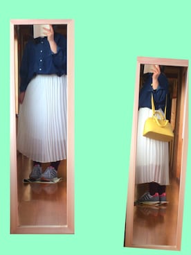 「足元はスニーカー」｜きさ⑅◡̈*さん（レディース・147cm）の春コーディネート