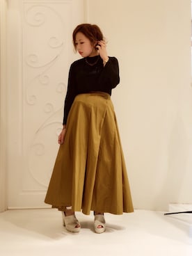 「アイテム（Tシャツ/カットソー、ブラック系）」を使った、FUMIKAさん（レディース・146cm）の夏コーディネート