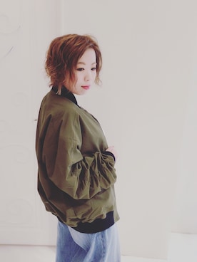 「OSMOSIS（オズモーシス）のアイテム（ブルゾン）」を使った、FUMIKAさん（レディース・146cm）の秋コーディネート