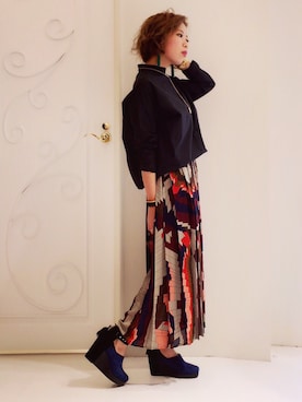 「OSMOSIS（オズモーシス）の2WAYスタンドカラーブラウス（シャツ/ブラウス）」を使った、FUMIKAさん（レディース・146cm）の秋コーディネート