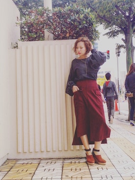 「OSMOSIS（オズモーシス）のアイテム」を使った、FUMIKAさん（レディース・146cm）の秋コーディネート